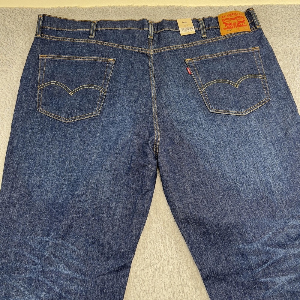 Levis 559 Jeans Mens 48x31 Blue Dark Wash Relaxed Straight Big & Tall NWT - Picture 4 of 9